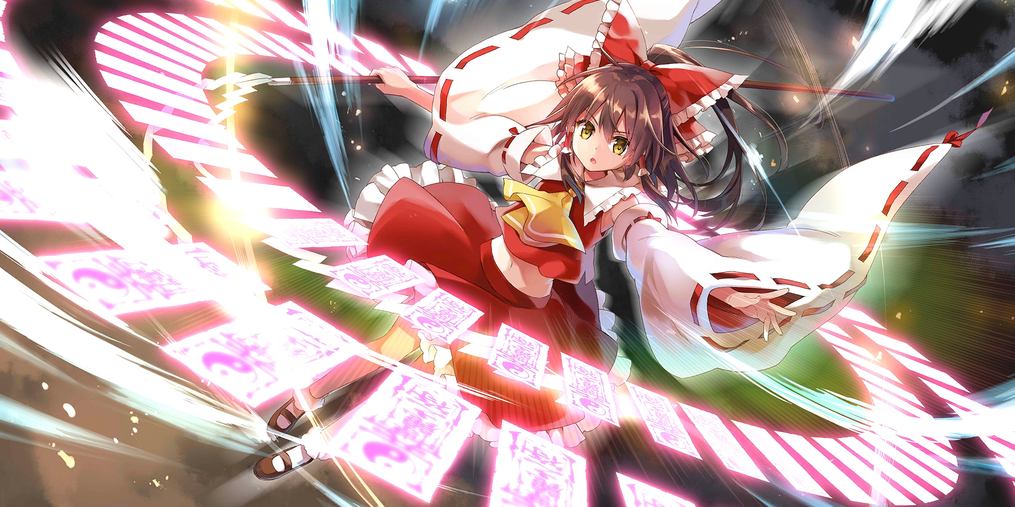 绘卷「飞翔于空中的不可思议巫女」卡面